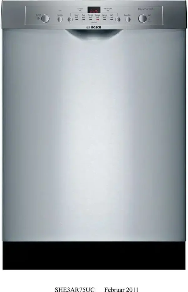 Bosch Ascenta 24″ SHE3AR75UC Built-In Dishwasher – Stainless Steel